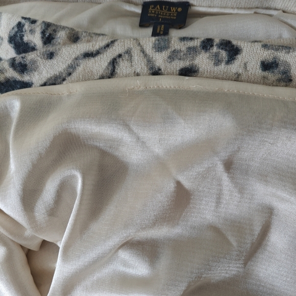 Pauw Amsterdam Sz 1 Cheetah Print Wool Cashmere Beige‎ White Lined Mini Skirt - Picture 7 of 10